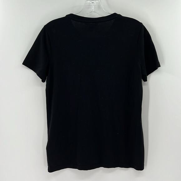 Lauren Ralph Lauren Metallic Logo Short Sleeve Tee - Black/Silver - Small - Picture 5 of 5